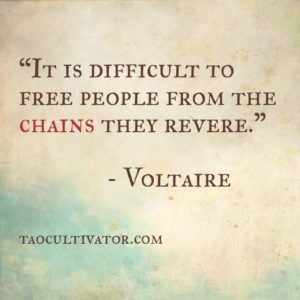 People revere their chains